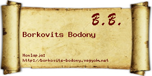 Borkovits Bodony névjegykártya